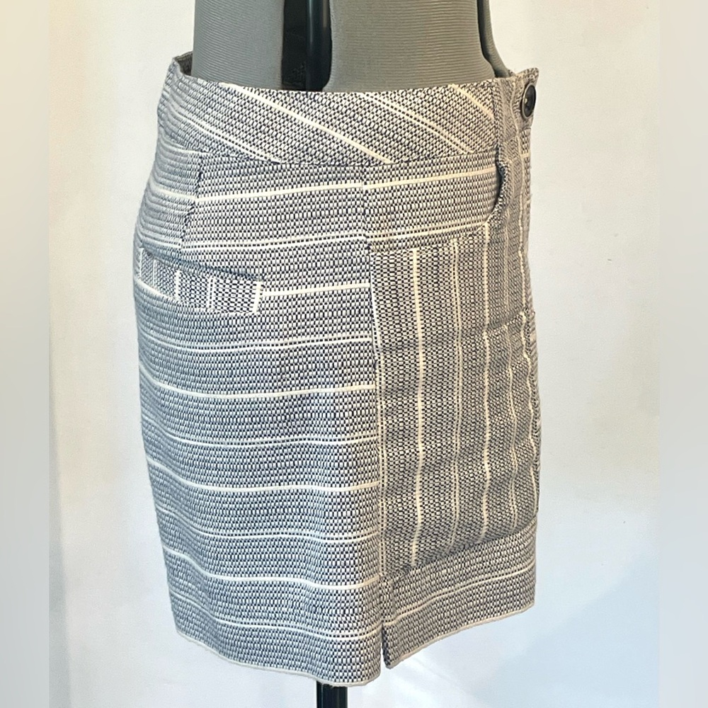 INTERMIX High Waist Contrasting Striped Shorts, grey, cotton blend, pockets, S - Picture 8 of 11